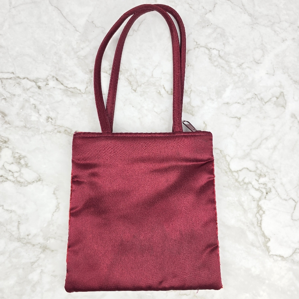 Elegant Red Beaded Women's Bag - Picture 2 of 9